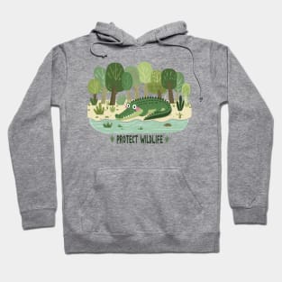 Crocodile Protect Wildlife Hoodie